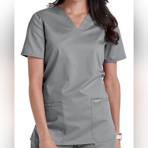 Cherokee Workwear Revolution V-neck Scrub Top small/ gray NWTS